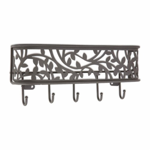 Design Imports Z02187 Large Wall Mount Mail & Key Organizer, Dark Grey Perspective: front