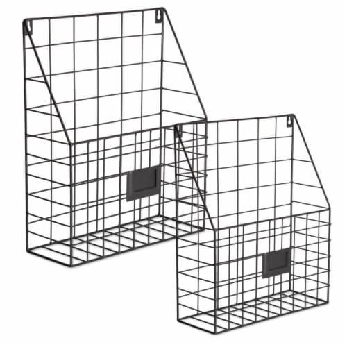 Design Imports Farmhouse File Basket, Bronze - Set of 2 Perspective: front