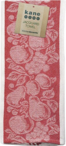 Kane Chili Pepper Jacquard Kitchen Towel - Red/White Perspective: front