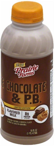 Prairie Farms Chocolate & Peanut Butter Flavored Milk Perspective: front