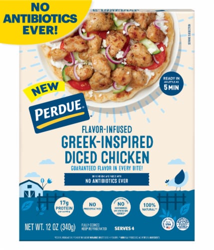 PERDUE® Flavor-Infused Greek-Inspired Diced Chicken Chunks Perspective: front