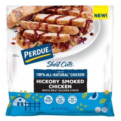 Perdue Short Cuts Refrigerated Fully Cooked Hickory Smoked Chicken Breast Strips Perspective: front