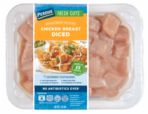 PERDUE® FRESH CUTS® Diced Boneless Skinless Chicken Breast Perspective: front
