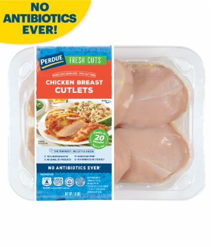 Perdue® Fresh Cuts® Boneless Skinless Chicken Breast Cutlets Perspective: front