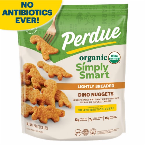 Perdue Simply Smart Organics Frozen Fully Cooked Lightly Breaded Dino Shaped Chicken Breast Nuggets