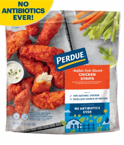 Perdue Frozen Fully Cooked Buffalo Glazed Chicken Breast Strips Perspective: front
