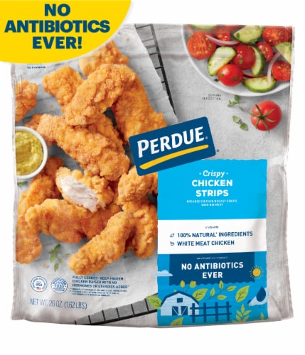 Perdue® Frozen Fully Cooked Breaded Crispy Chicken Breast Strips Perspective: front