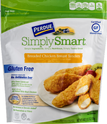 Perdue Simply Smart Gluten Free Breaded Chicken Breast Tenders Perspective: front