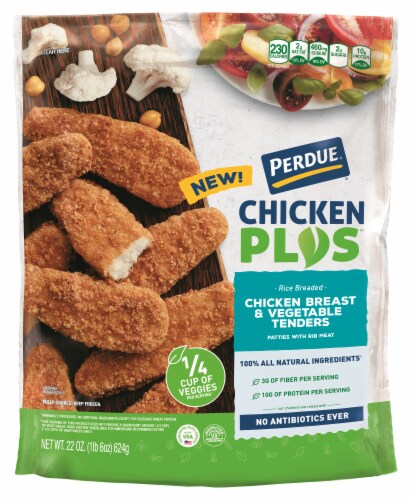 Perdue® Chicken Plus™ Rice Breaded Chicken Breast & Vegetable Tenders Perspective: front