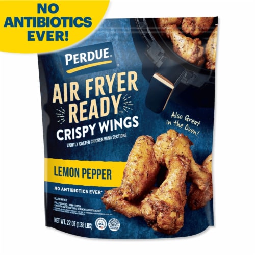 Perdue Air Fryer Ready Frozen Fully Cooked Lemon Pepper Chicken Wings 22 oz QFC