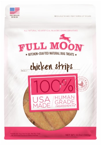 Full Moon® All Natural Human Grade Dog Treats Chicken Strips Perspective: front
