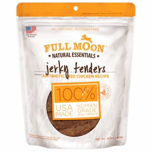 Full Moon® All Natural Human Grade Dog Treats Essential Chicken Jerky Tenders Perspective: front