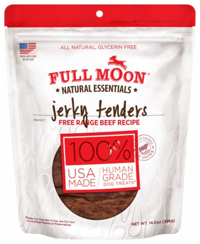 Full Moon® Natural Essentials Beef Jerky Tenders Dog Treat Perspective: front