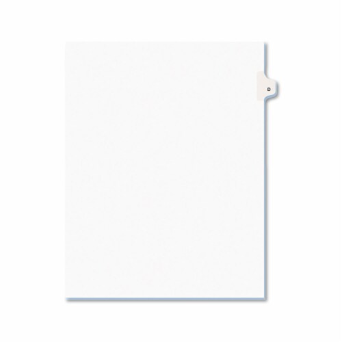 Preprinted Legal Exhibit Side Tab Index Dividers, Avery Style, 26-Tab, D, 11 x 8.5, White, 25/Pack, (1404)