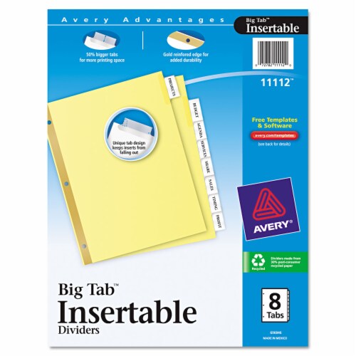 Avery® Insertable Big Tab™ Dividers Perspective: front