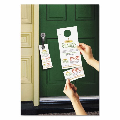 Avery® CARD,DOORHANGR,TEAR,80,WH 16150 Perspective: front