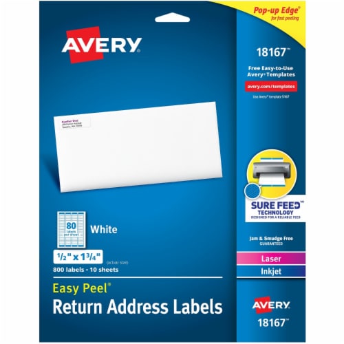 Avery Return Address Label Laser/Inkjet - White Perspective: front