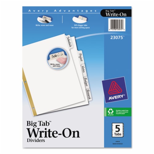 Avery® Big Tab™ Write-On Dividers Perspective: front