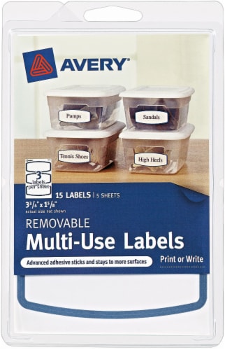 Avery Removable Multi-Use Labels - 15 Pack - White Perspective: front