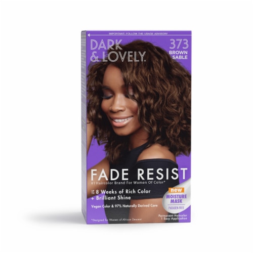 Dark and Lovely Fade Resist Permanent Hair Color 373 Brown Sable Perspective: front