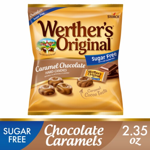 Werthers Original Hard Sugar Free Caramel Chocolate Candy Perspective: front