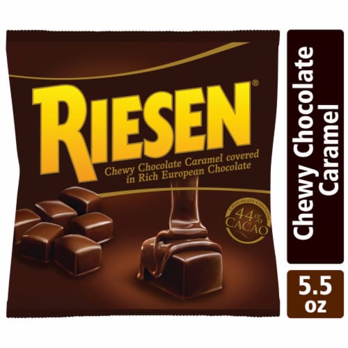 Riesen Chocolate Covered Chewy Caramel Candy Perspective: front