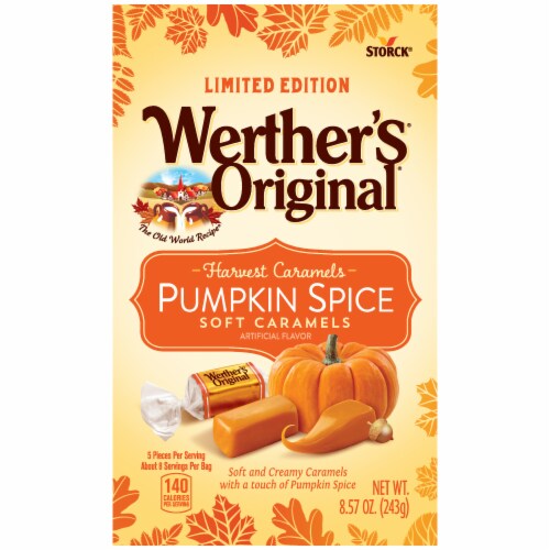 Werther's® Original® Pumpkin Spice Soft Caramels Halloween Candy Perspective: front