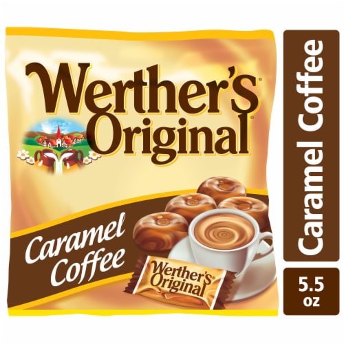 Werthers Original Hard Carmel Coffee Candy Perspective: front