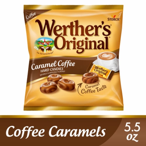 Werthers Original Hard Carmel Coffee Candy Perspective: front