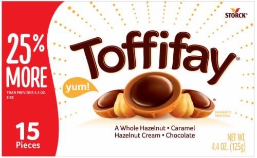 Toffifay Hazelnut Chocolate Caramel Candy Box Perspective: front