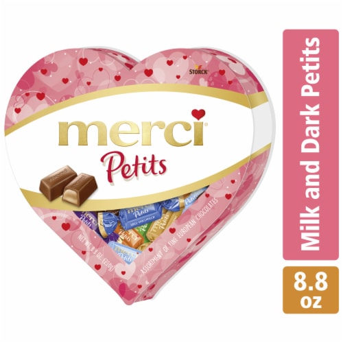 Storck Merci Petits European Chocolates Assortment Heart Box Perspective: front