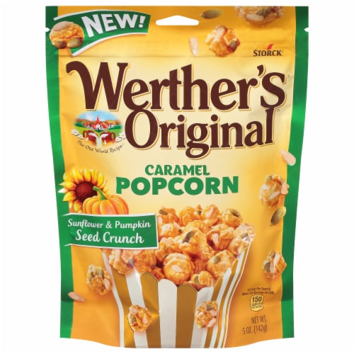 Wether's Originals Caramel Popcorn with Sunflower and Pumpkin Seeds Perspective: front