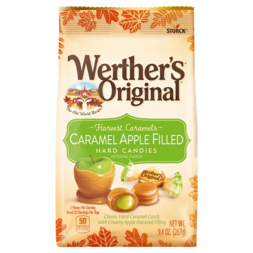 Werther's® Original® Harvest Caramels Caramel Apple Filled Hard Halloween Candy Bag Perspective: front