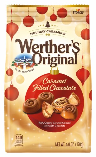 Werther's Original® Caramel Filled Chocolate Holiday Caramels Perspective: front