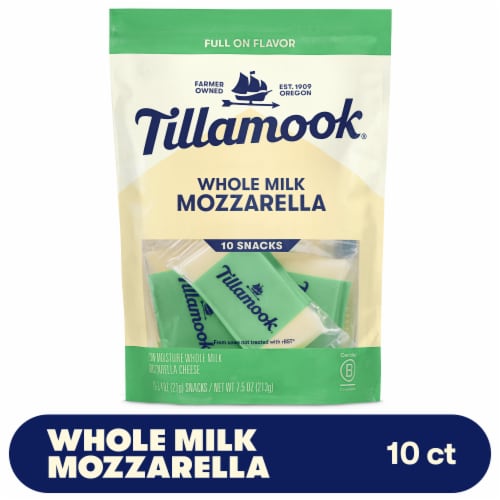 Tillamook® Whole Milk Mozzarella Snack Portions Perspective: front
