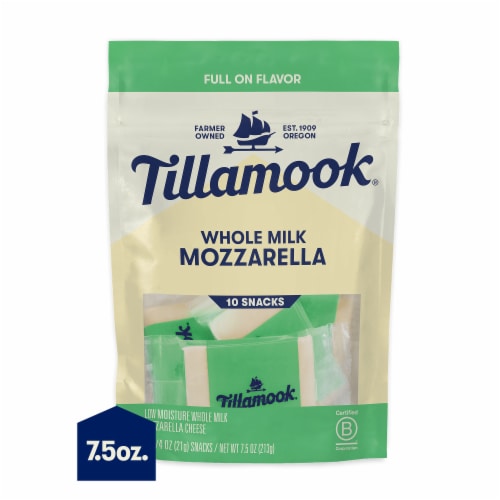 Tillamook® Whole Milk Mozzarella Snack Portions Perspective: front