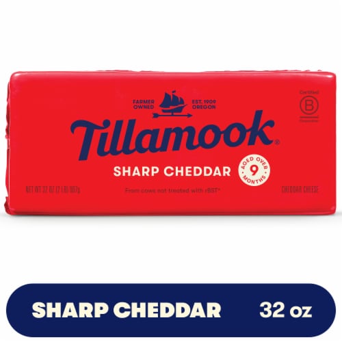 Tillamook Sharp Cheddar Cheese Block Perspective: front