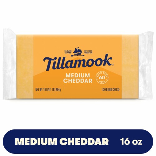 Tillamook® Medium Cheddar Block Cheese Perspective: front