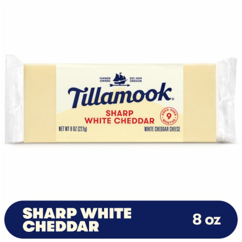 Tillamook Sharp White Cheddar Cheese Block Perspective: front