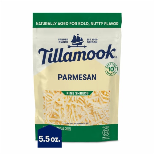Tillamook Farmstyle Fine Cut Parmesan Shredded Cheese Perspective: front