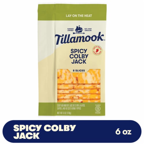 Tillamook® Spicy Colby Jack Sliced Cheese Perspective: front