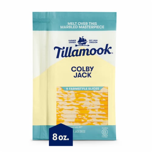 Tillamook Farmstyle Colby Jack Cheese Slices Perspective: front