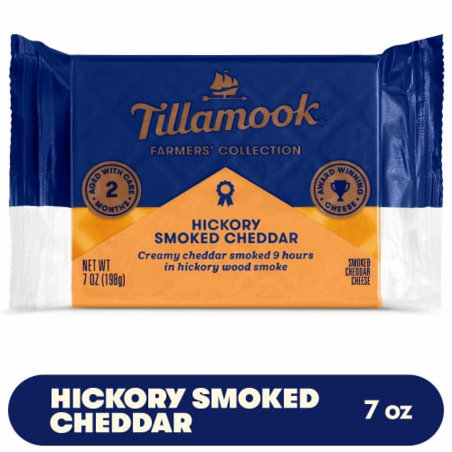 Tillamook Farmers' Collection Hickory Smoked Medium Cheddar Cheese Block Perspective: front