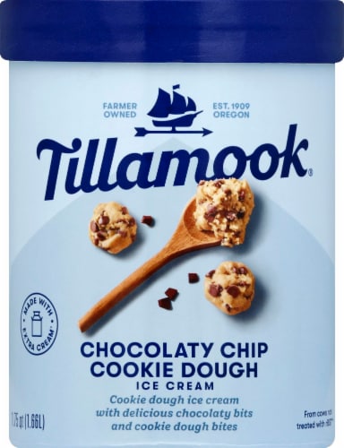 Tillamook Chocolaty Chip Cookie Dough Ice Cream Perspective: front