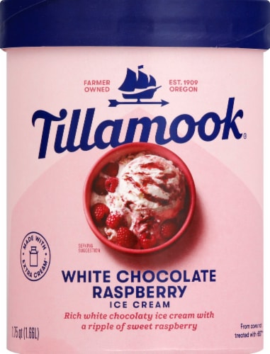 Tillamook White Chocolate Raspberry Ice Cream Perspective: front