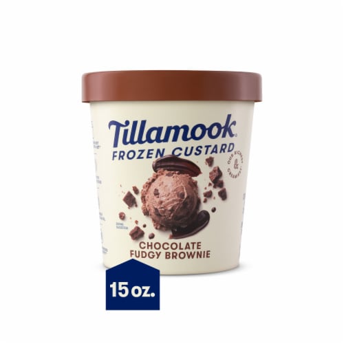 Tillamook Chocolate Fudgy Brownie Ice Cream Pint Perspective: front