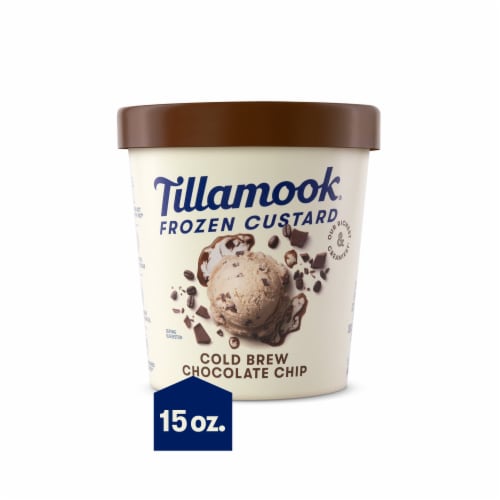 Tillamook Cold Brew Chocolate Chip Frozen Custard Dessert Perspective: front