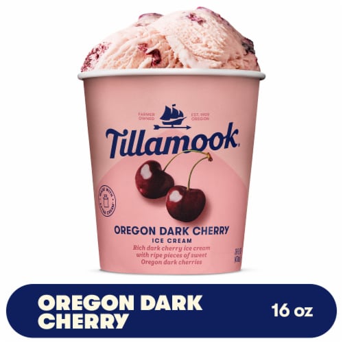 Tillamook Oregon Dark Cherry Ice Cream Perspective: front