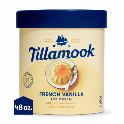 Tillamook French Vanilla Ice Cream Tub Perspective: front