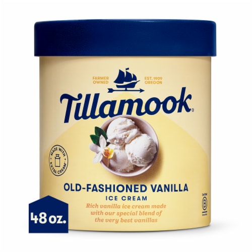 Tillamook Old-Fashioned Vanilla Ice Cream Tub Perspective: front